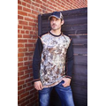 Long Sleeve Crew Neck Shirt With Kings Camo and Contrast Rack Stitching